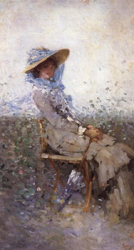 Nicolae Grigorescu Woman in the Garden Norge oil painting art